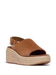 FitFlop Platfforms Espadrille Suede Wedge B/strap Brown Sandals - Image 2 of 4