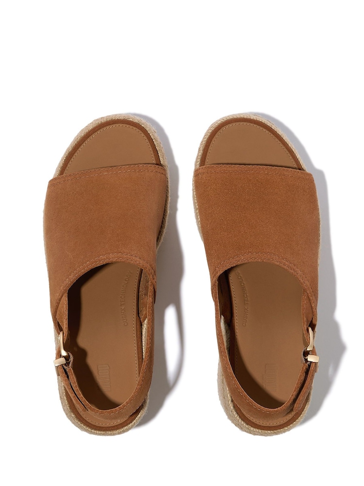 FitFlop Platfforms Espadrille Suede Wedge B/strap Brown Sandals - Image 3 of 4