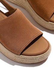 FitFlop Platfforms Espadrille Suede Wedge B/strap Brown Sandals - Image 4 of 4