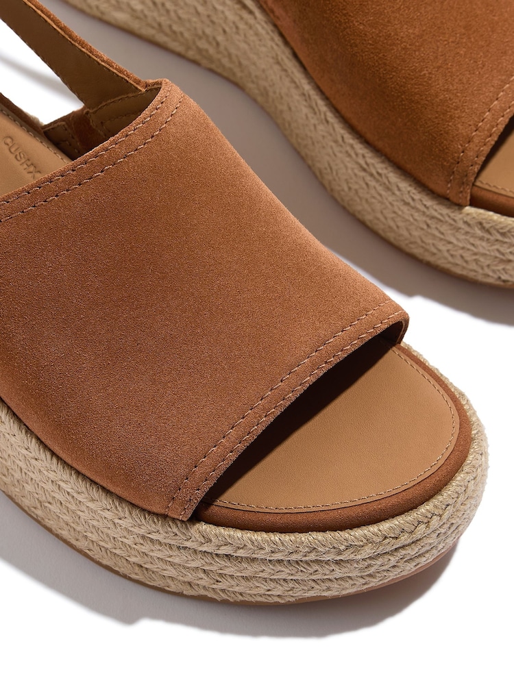 FitFlop Platfforms Espadrille Suede Wedge B/strap Brown Sandals - Image 4 of 4