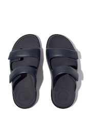 FitFlop Mens Blue F-Mode Go Adjustable Two-bar Sliders - Image 3 of 4
