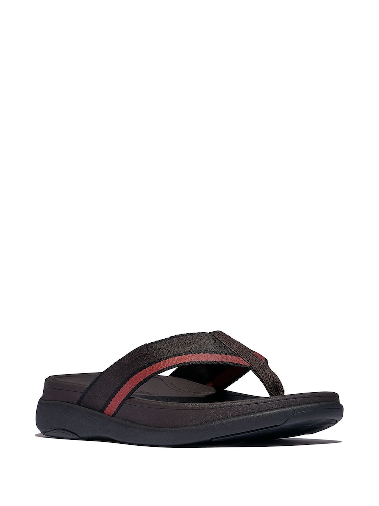 Fitflop Mens Blue F-mode Go Tonal-Edge Webbing Toe-Post Sandals - Image 2 of 4
