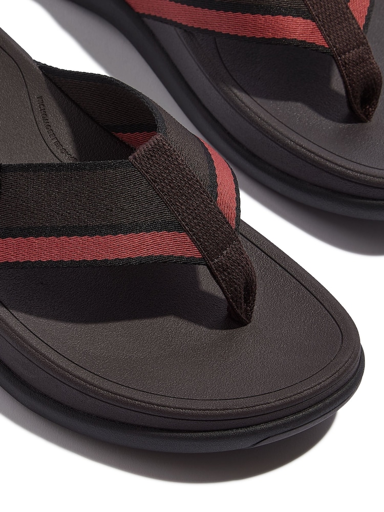 Fitflop Mens Blue F-mode Go Tonal-Edge Webbing Toe-Post Sandals - Image 4 of 4