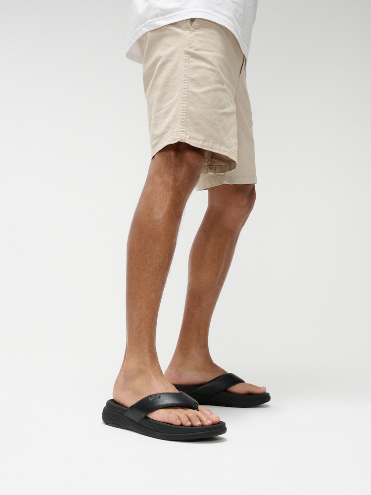 FitFlop Mens F-Mode Go Toe-Post Black Sandals - Image 1 of 5