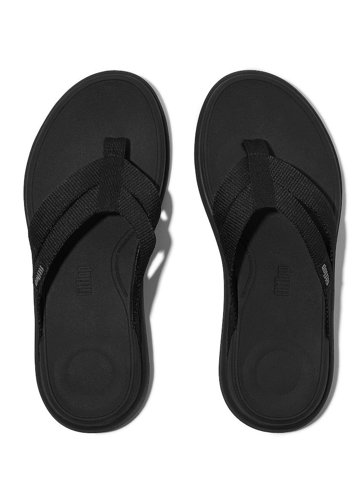 Noir - Tongs FitFlop F- Mode Go Webbing Flatform Strappy noires - Image 4 of 5