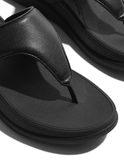 FitFlop F-mode Go Adjustable Flatform Toe-Post Black Sandals - Image 5 of 5