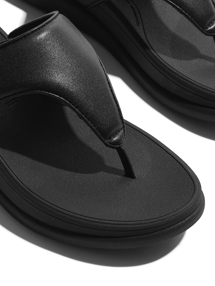 FitFlop F-mode Go Adjustable Flatform Toe-Post Black Sandals - Image 5 of 5