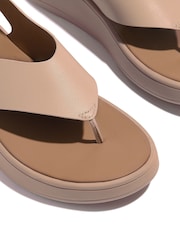 FitFlop F-Mode Leather Flatform Back-Strap T-Post Black Sandals - Image 4 of 4