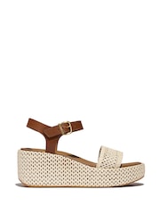 FitFlop Platfforms Woven Wedge Ankle Strap Brown Sandals - Image 1 of 4