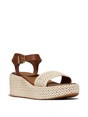 FitFlop Platfforms Woven Wedge Ankle Strap Brown Sandals - Image 2 of 4