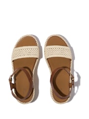 FitFlop Platfforms Woven Wedge Ankle Strap Brown Sandals - Image 3 of 4