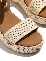FitFlop Platfforms Woven Wedge Ankle Strap Brown Sandals - Image 4 of 4