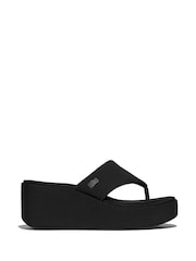 FitFlop Platfforms Wedge Toe Post Black Sandals - Image 1 of 4