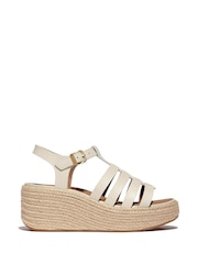 FitFlop Cream Platfforms Leather Fisherman Wedge Sandals - Image 1 of 4
