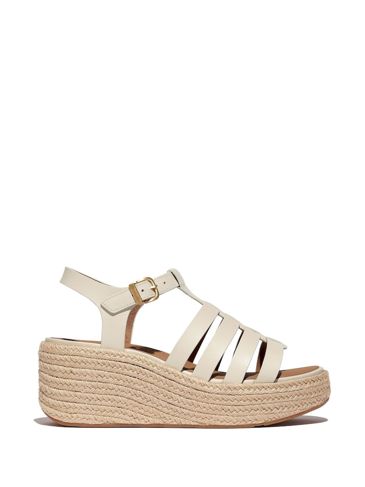 FitFlop Cream Platfforms Leather Fisherman Wedge Sandals - Image 1 of 4