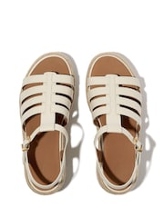 FitFlop Cream Platfforms Leather Fisherman Wedge Sandals - Image 3 of 4