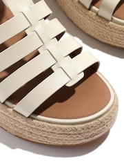 FitFlop Cream Platfforms Leather Fisherman Wedge Sandals - Image 4 of 4