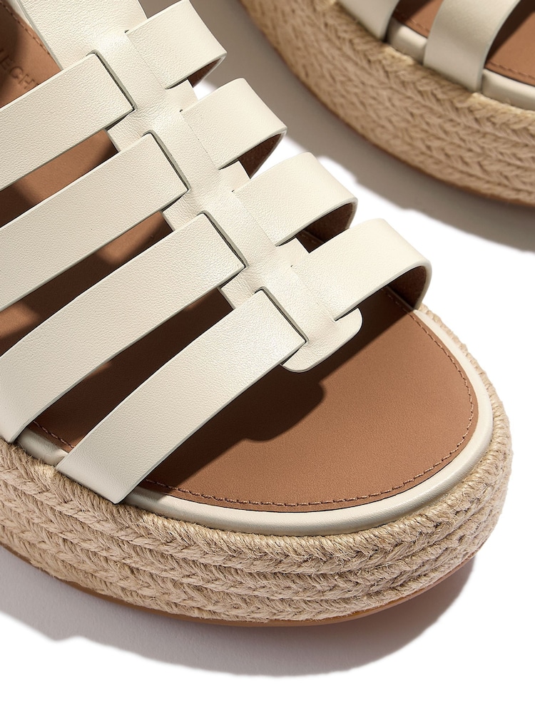 FitFlop Cream Platfforms Leather Fisherman Wedge Sandals - Image 4 of 4