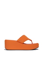 FitFlop Orange Platfforms Wedge Toe Post Sandals - Image 1 of 4