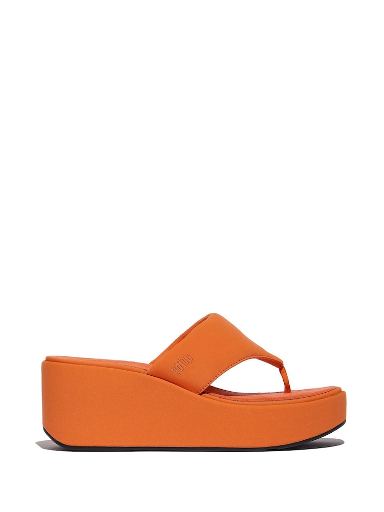 FitFlop Orange Platfforms Wedge Toe Post Sandals - Image 1 of 4
