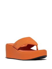 FitFlop Orange Platfforms Wedge Toe Post Sandals - Image 2 of 4