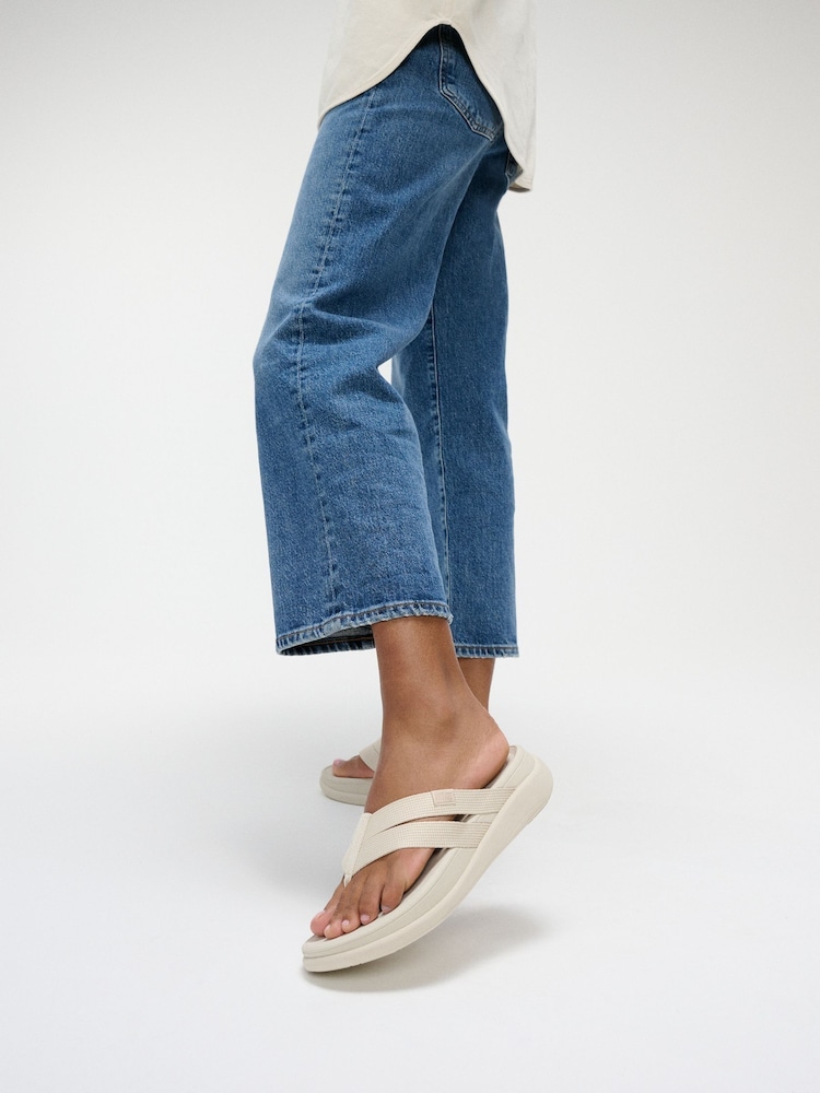 FitFlop F-Mode Go Webbing Flatform Strappy Black Flip Flops - Image 5 of 5