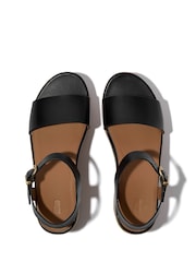 FitFlop Platfforms Leather Cork Heeled Ankle Strap Black Sandals - Image 3 of 4