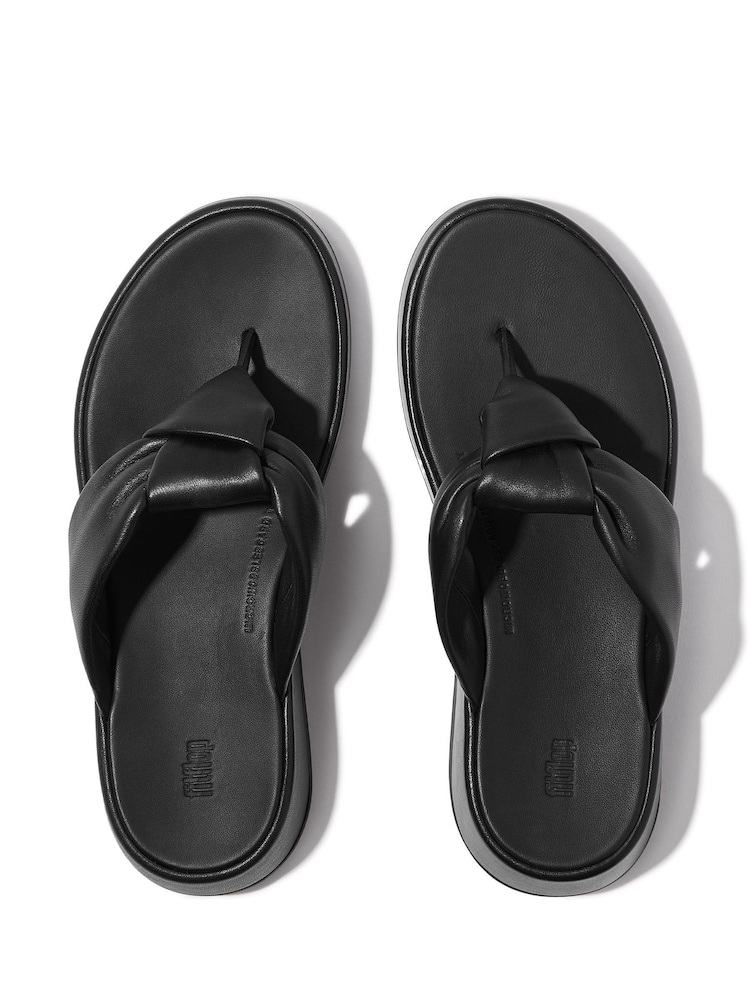FitFlop F-Mode Knot Soft-Leather Flatform Toe Post Sandals - Image 5 of 6