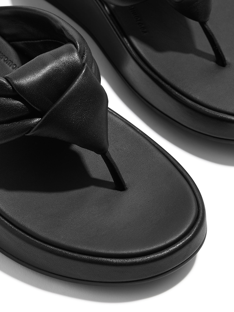 Negro - FitFlop F-Mode Knot Soft-Leather Flatform Toe Post Sandals - Imagen 6 de 6 Negro - FitFlop F-Mode Knot Soft-Leather Flatform Toe Post Sandals - Imagen 6 de 6