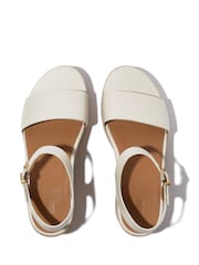 FitFlop Cream Platfforms Leather Cork Heeled Ankle-Strap Sandals - Image 2 of 4
