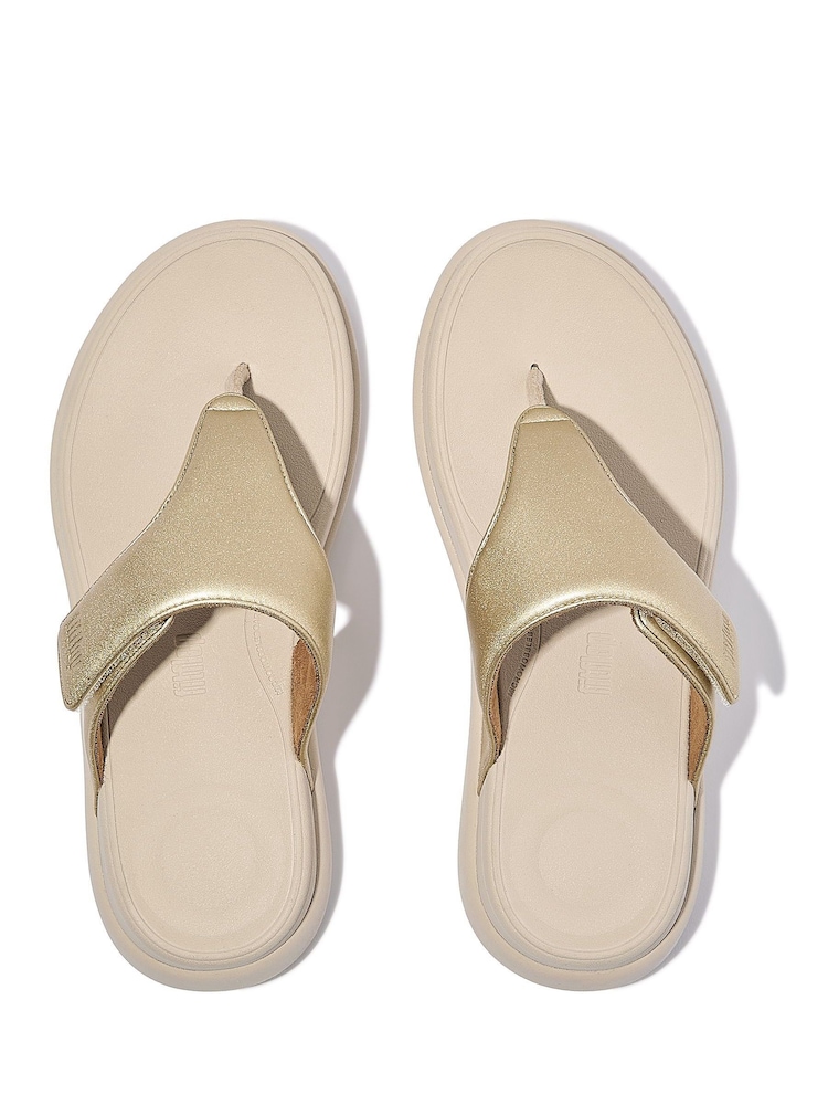 FitFlop Grey F-Mode Go Adjustable Flatform Toe Post Sandals - Image 3 of 4