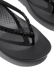 FitFlop Iqushion Multi Crystal Ergonomic Black Flip Flops - Image 5 of 5