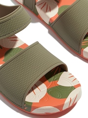 FitFlop Green Kids Junior iQushion Leaf Print Sandals - Image 4 of 4