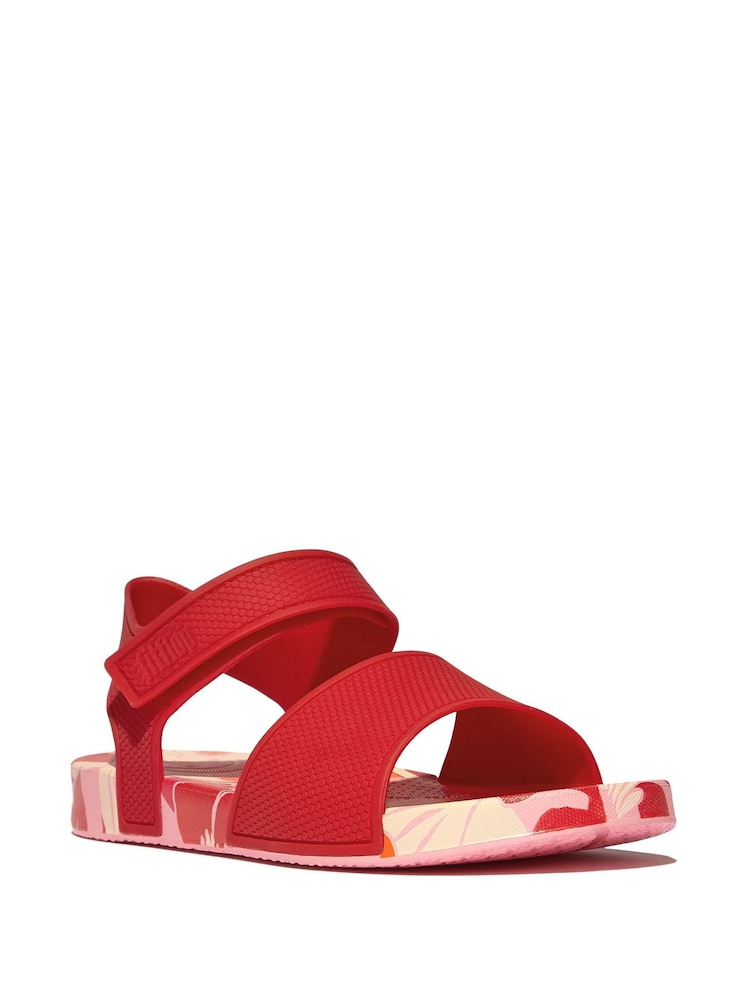 FitFlop Red Kids Junior iQushion Flowerz Sandals - Image 1 of 3