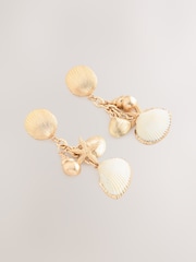 Tono dorado - Pendientes largos con conchas - Imagen 1 de 3