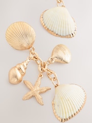 Tono dorado - Pendientes largos con conchas - Imagen 2 de 3
