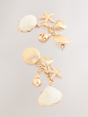 Tono dorado - Pendientes largos con conchas - Imagen 3 de 3