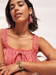Pink - Beaded Flamingo Drop Earrings - Bild 2 von 5