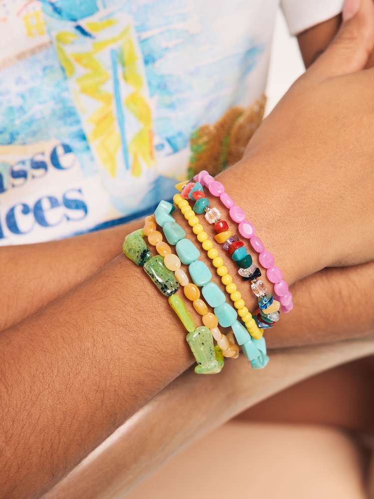 Multicoloured Beaded Stretch Bracelet - Image 1 of 4
