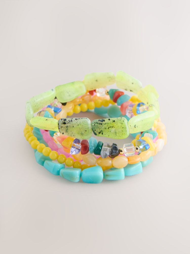 Multicoloured Beaded Stretch Bracelet - Image 2 of 4