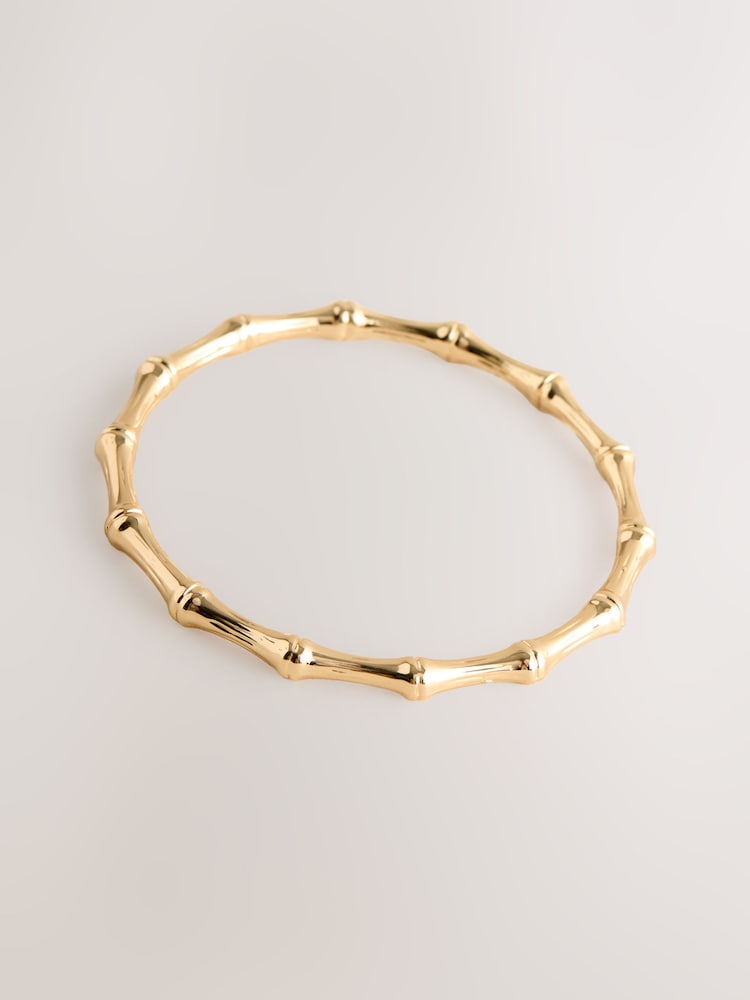 Gold Tone Bamboo Effect Bangle - Image 1 of 3
