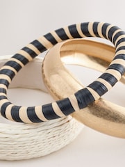 Black/White Raffia Bangle - Image 2 of 3