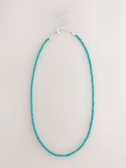 Turquoise Blue Mini Beaded Necklace - Image 3 of 6