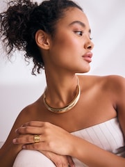 Gold Tone Statement Torque Necklace - Image 1 of 6