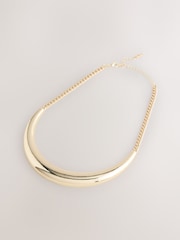 Gold Tone Statement Torque Necklace - Image 4 of 6