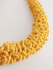 Yellow Beaded Tube Necklace - Image 5 of 6