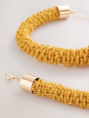 Yellow Beaded Tube Necklace - Image 6 of 6
