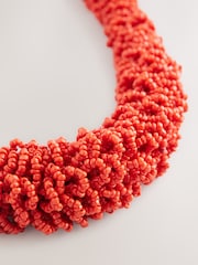 Red Beaded Tube Necklace - Image 6 of 7