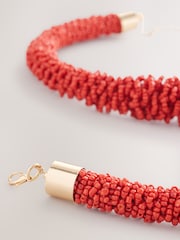 Red Beaded Tube Necklace - Image 7 of 7