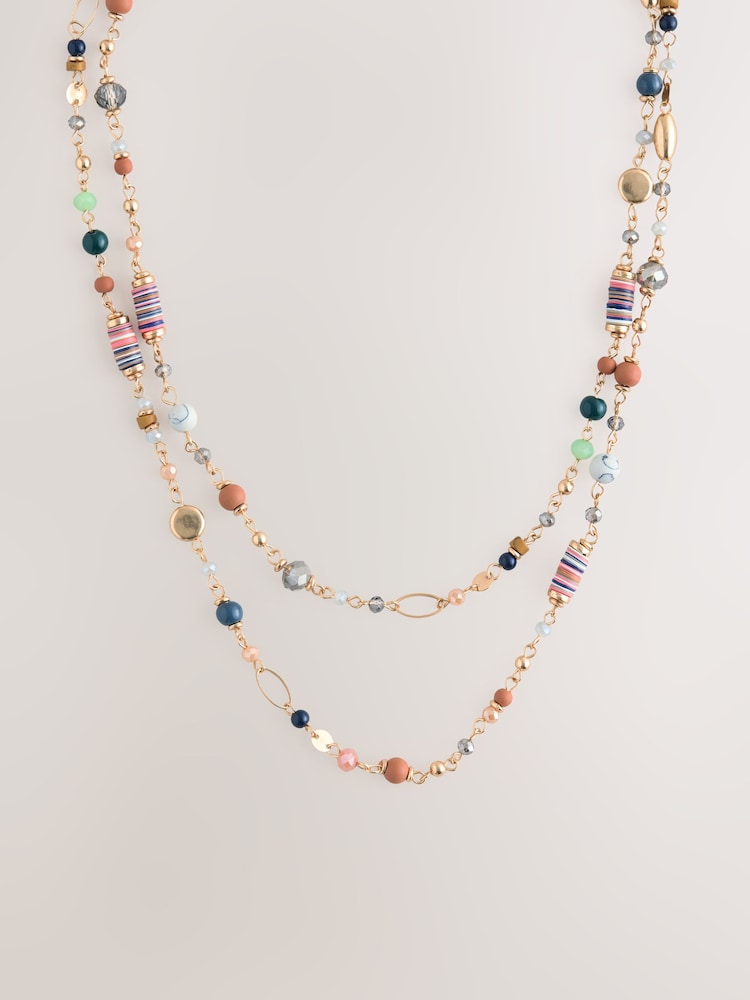 Multi Colour Beaded Long Necklace - Image 1 of 3